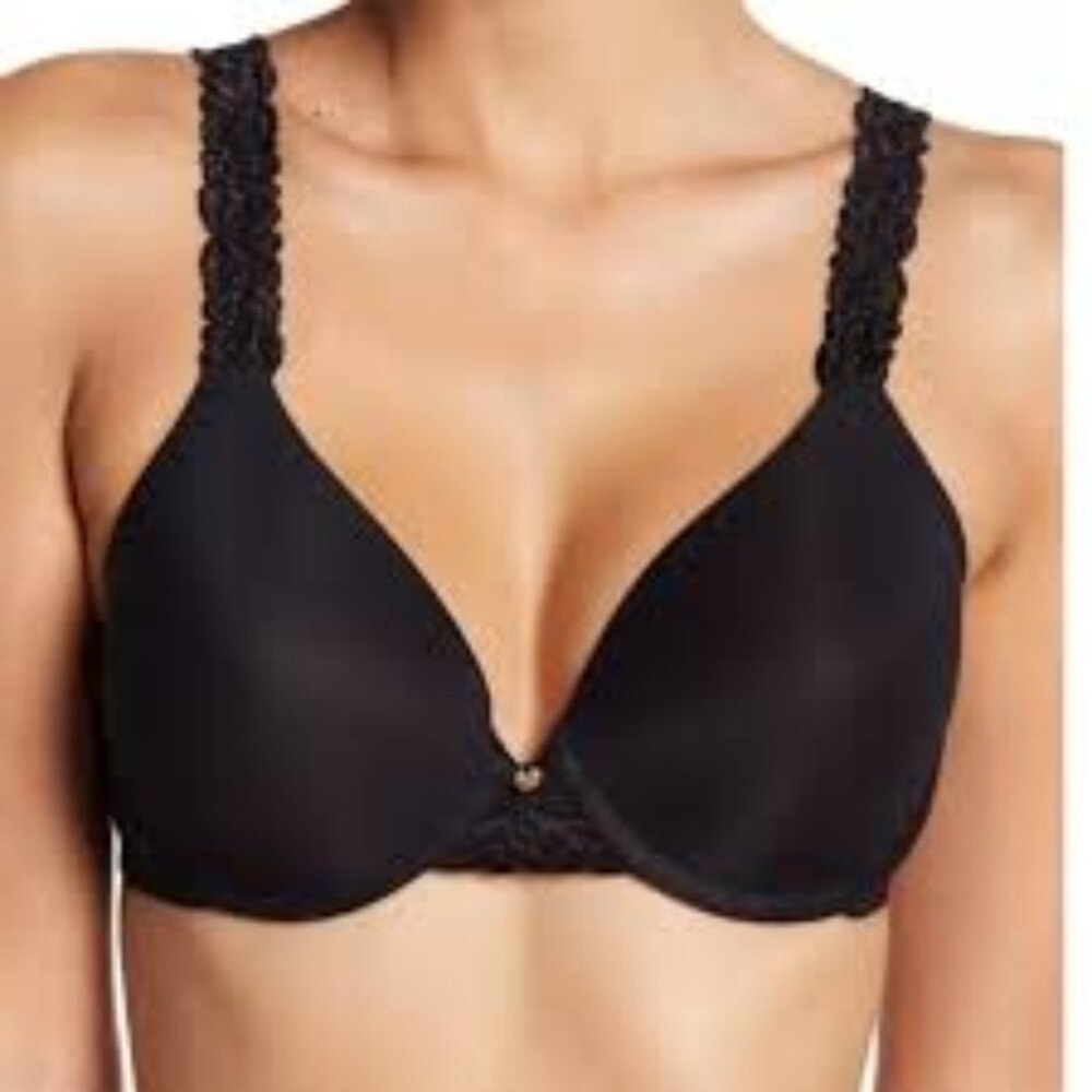 Natori Body Double Lace Trim Full Coverage Underwire Bra 40DDD Black 736037